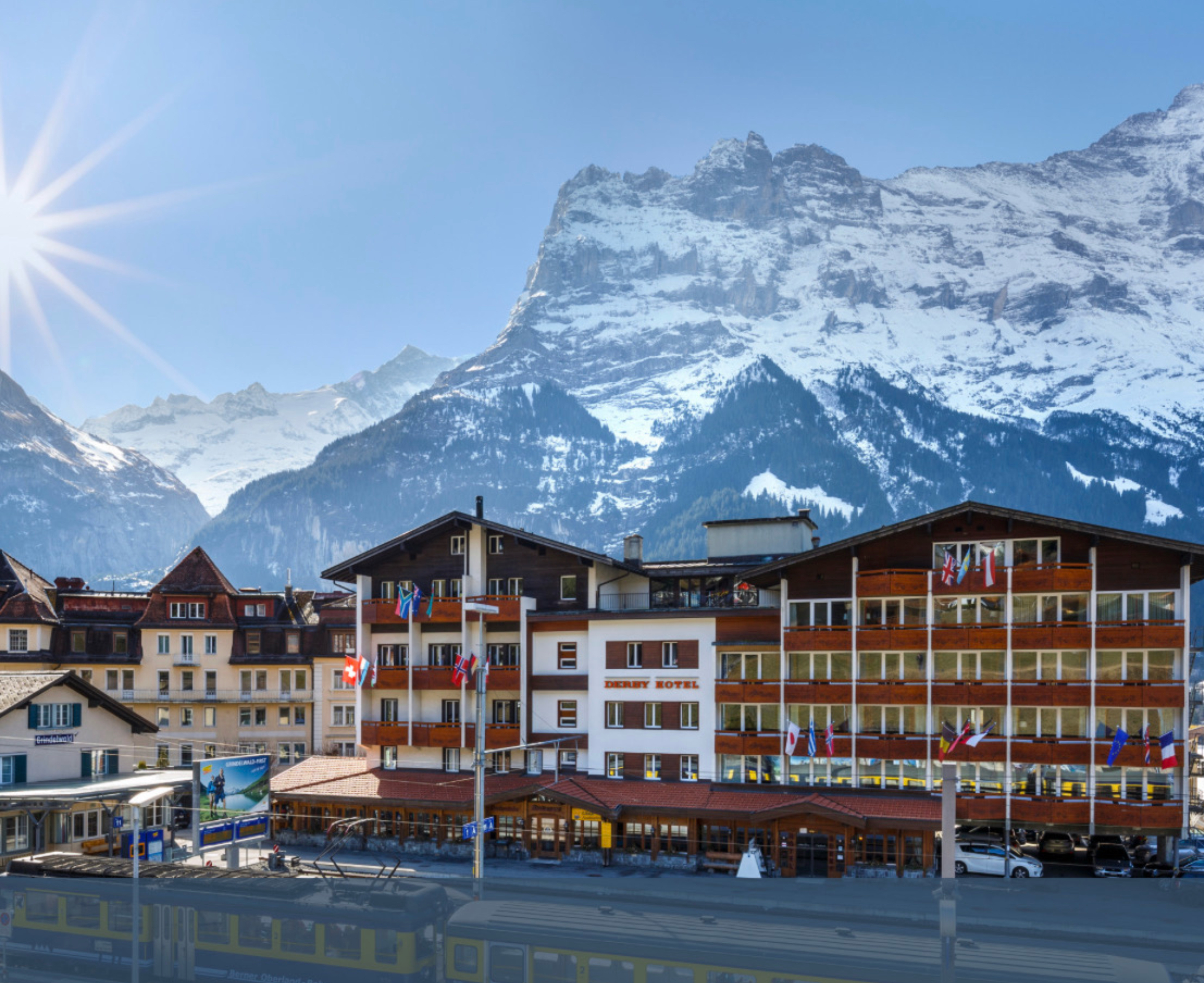 Derby Hotel with the Eiger in Grindelwald, Switzerland