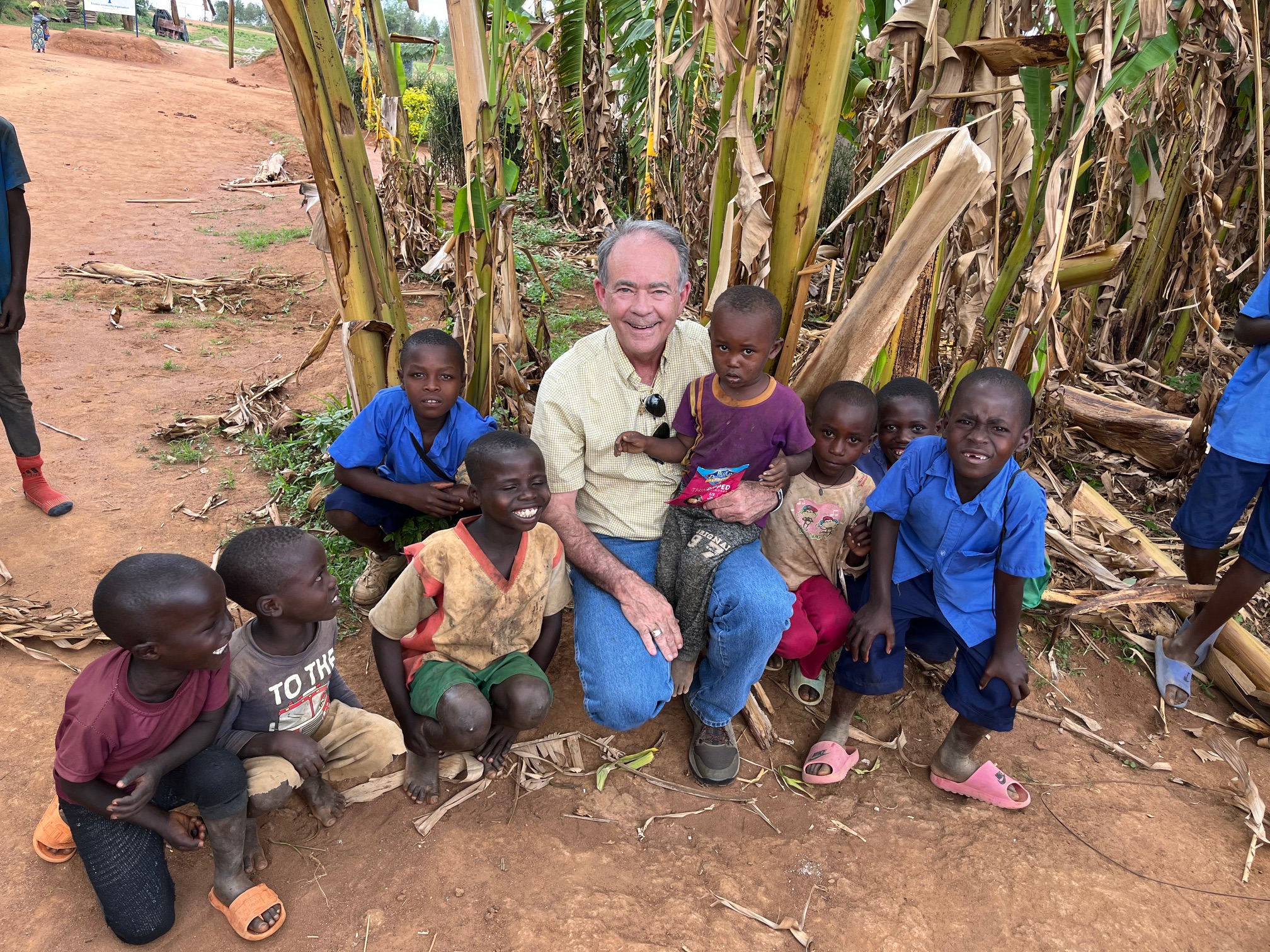 Fritz with Children in Rwanda