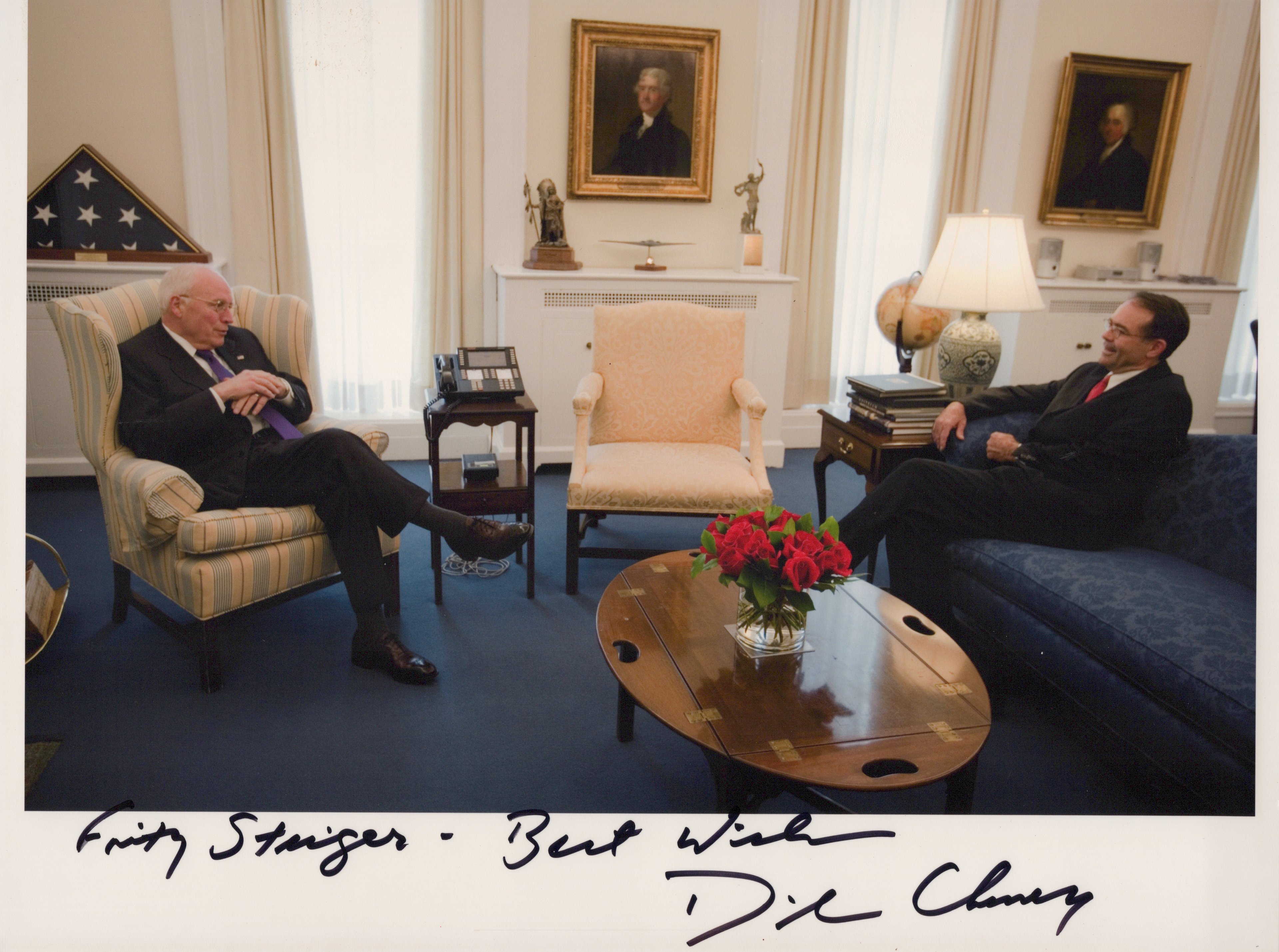 With Vice President Dick Cheney, West Wing, 2008